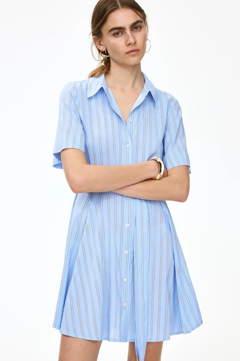 Tie-Belt Shirt Dress