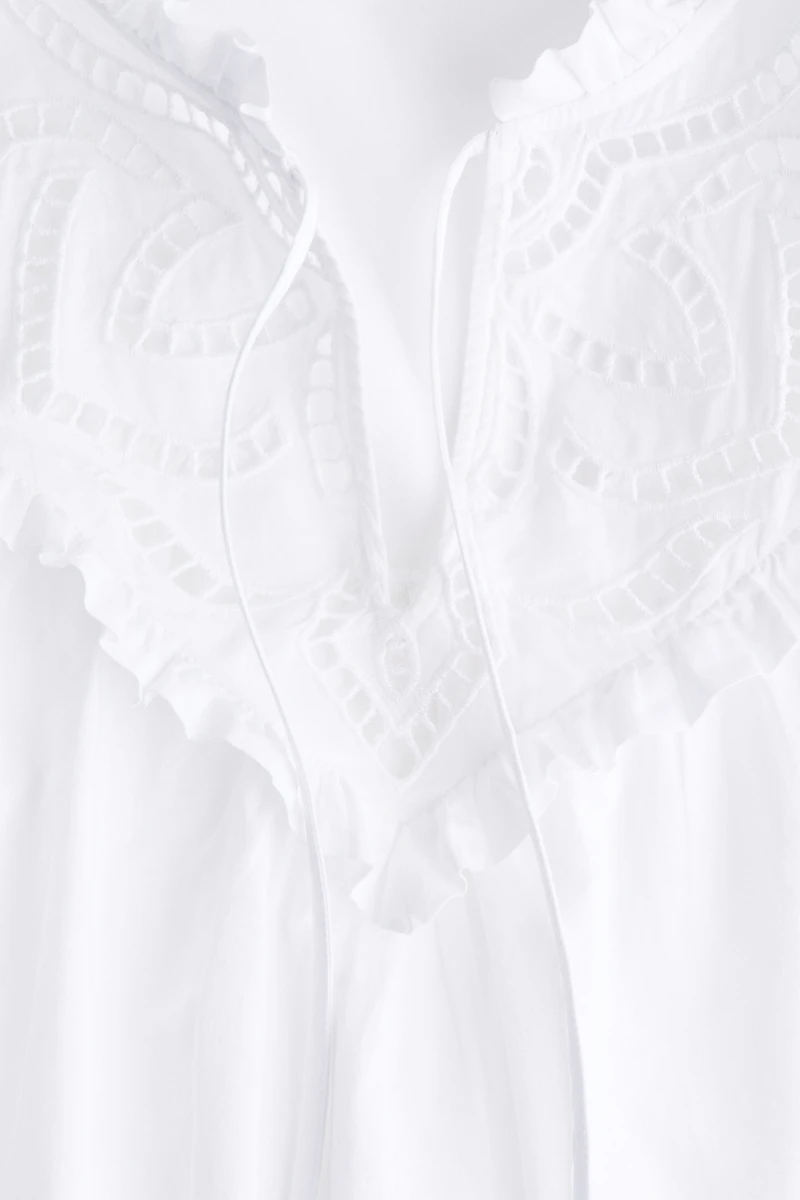 Blouse with Eyelet Embroidery