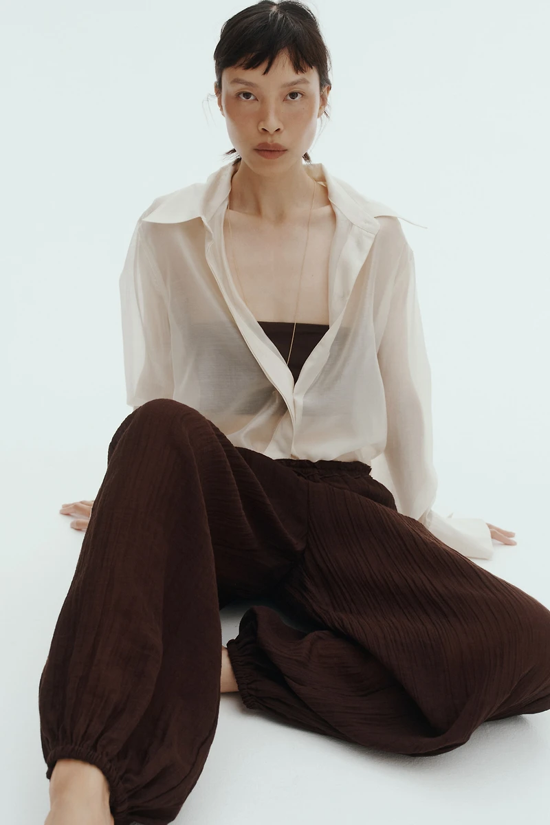 Balloon-Leg Pants with Drawstring