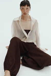 Balloon-Leg Pants with Drawstring