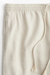 Pantalon en lin mélangé avec cordon de serrage