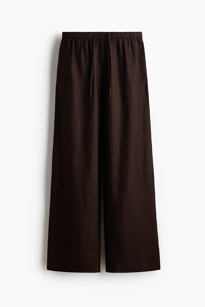 Wide-Leg Linen Pants