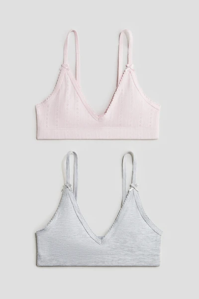 2-Pack Picot-Trimmed Crop Tops