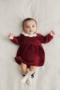 Cotton Velour Bodysuit Dress