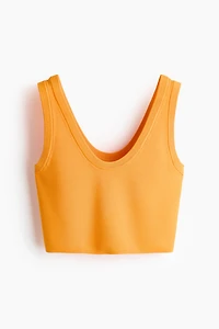 Cropped Fine-Knit Tank Top