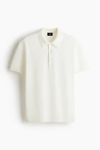 Slim-Fit Textured-Knit Polo Shirt