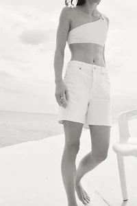 Short taille haute en denim