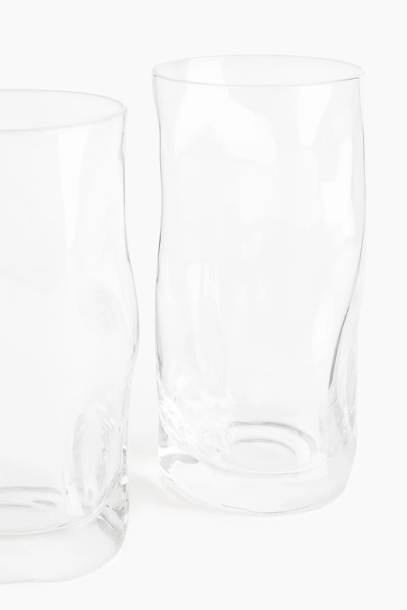 2-Pack Sculptural Glass Tumblers