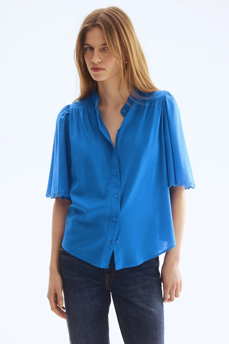 Cotton-Blend Blouse