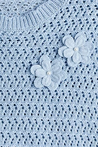 Chandail en tricot de coton ajourée