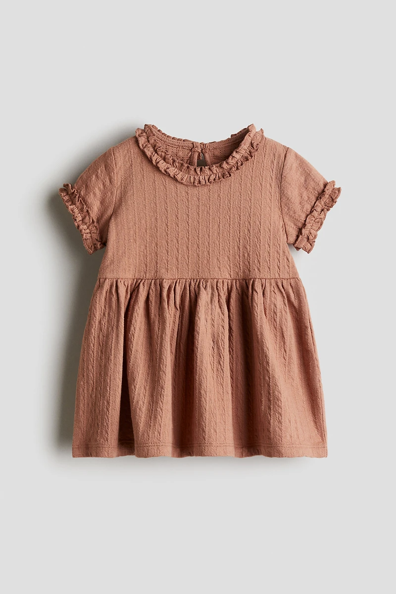 Ruffle-Trimmed Jacquard-Jersey Dress