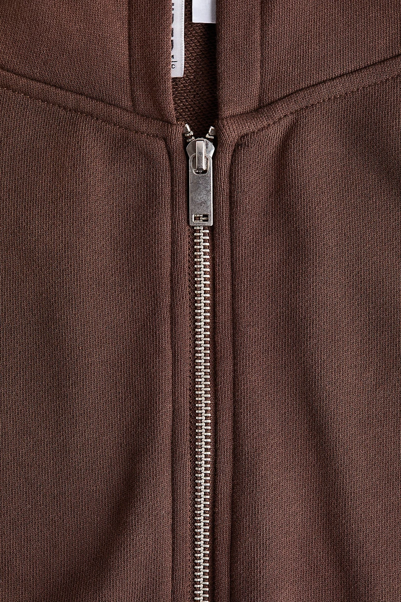 Drawstring zip-through hoodie