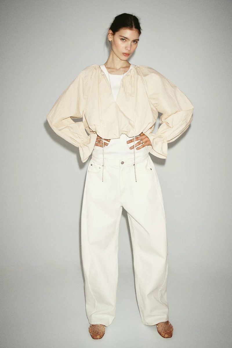 Blouse froissée à effet ballon