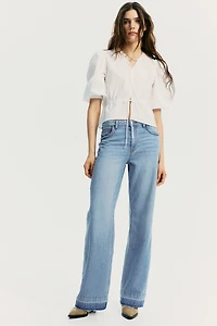 Jean large à taille haute