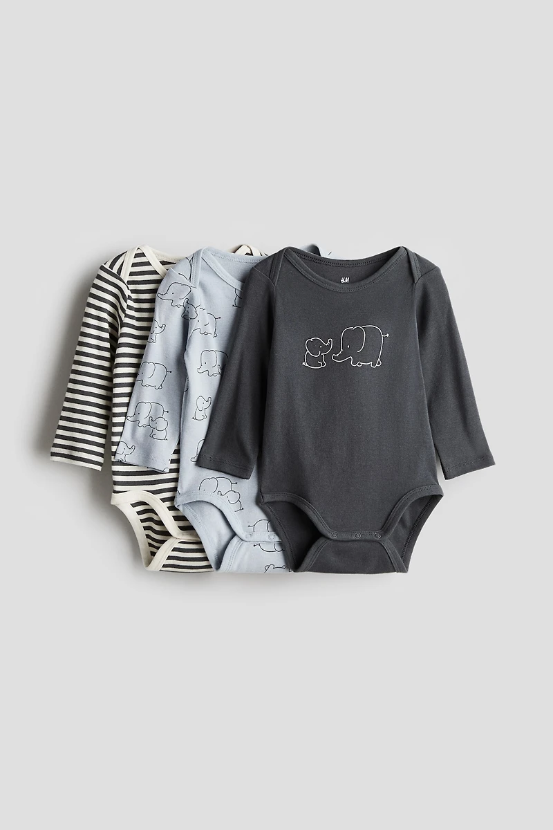 3-pack Long-sleeved Bodysuits