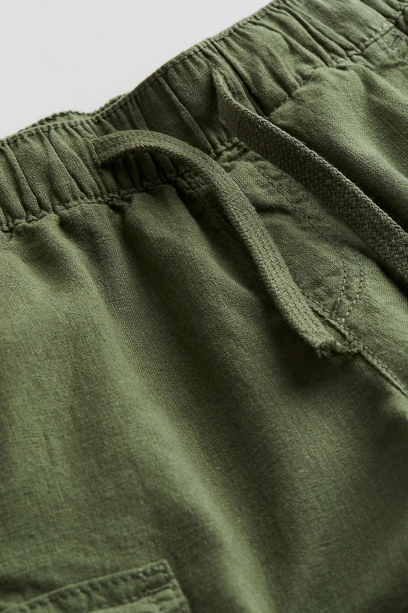 Linen-blend Cargo Shorts