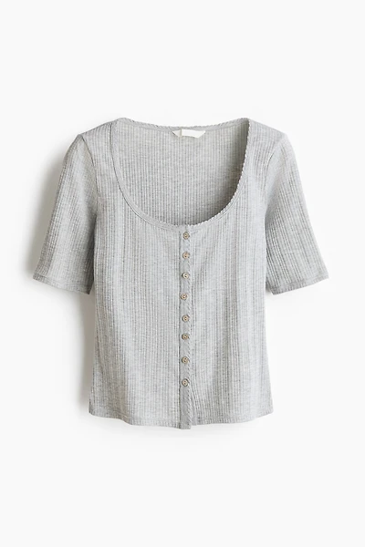 Pointelle-Knit Top