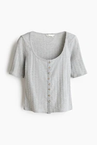 Pointelle-Knit Top