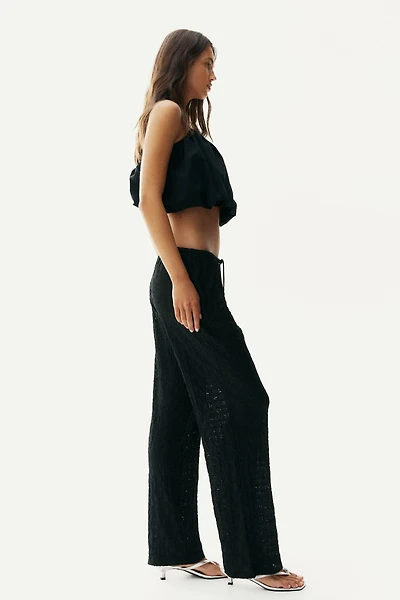 Lace-Look Drawstring Pants