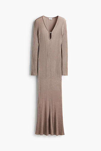 Long Rib-Knit Dress