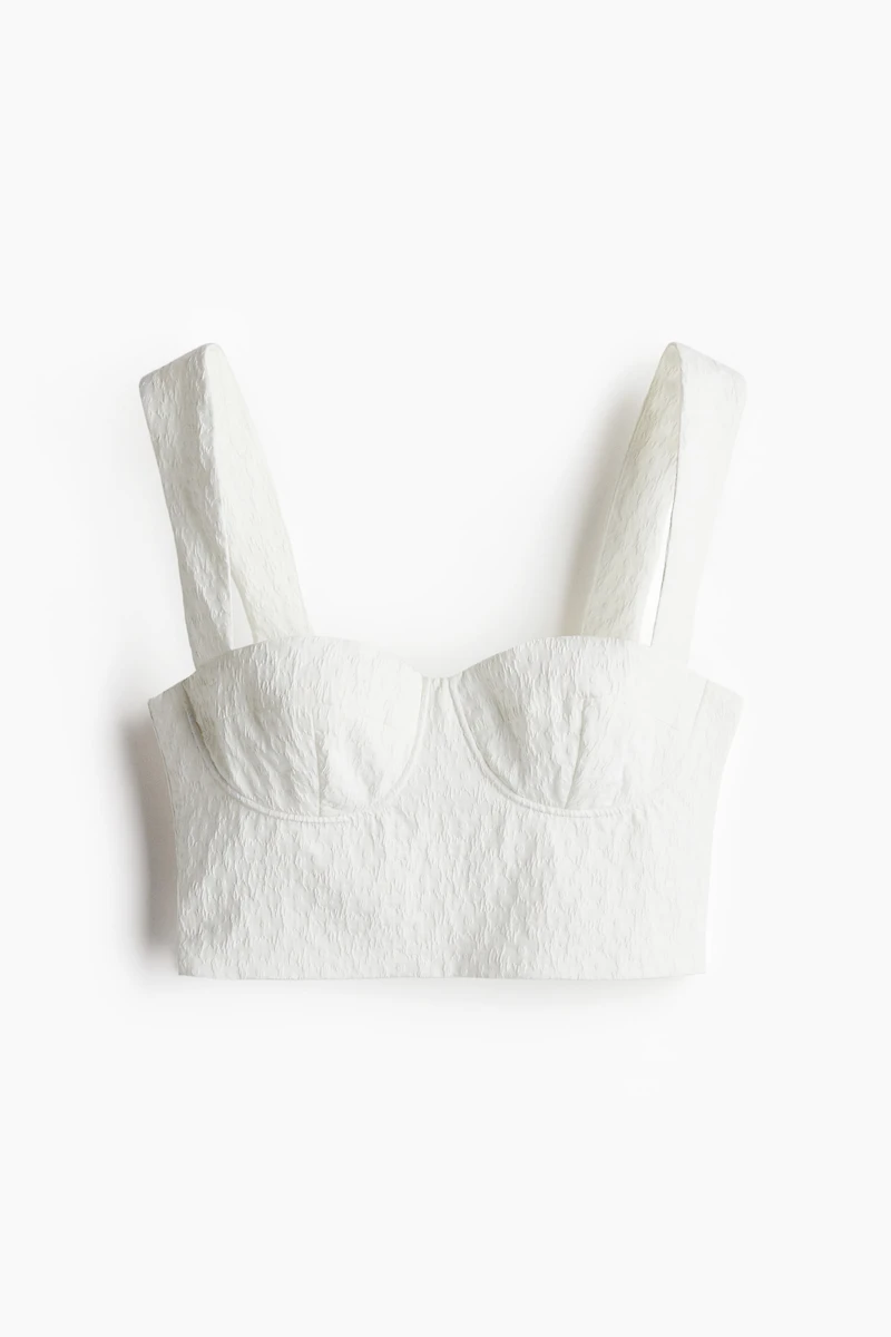 Jacquard-Weave Crop Top