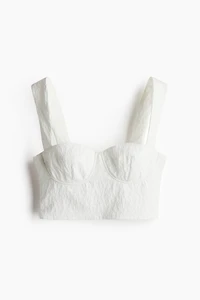 Jacquard-Weave Crop Top