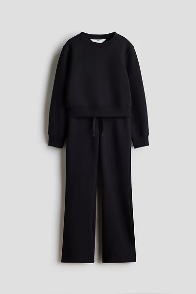 2-Piece Brushed-Inside Sweatshirt and Joggers Set