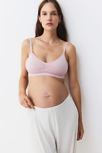 MAMA Seamless Padded Cotton-Blend Nursing Bra