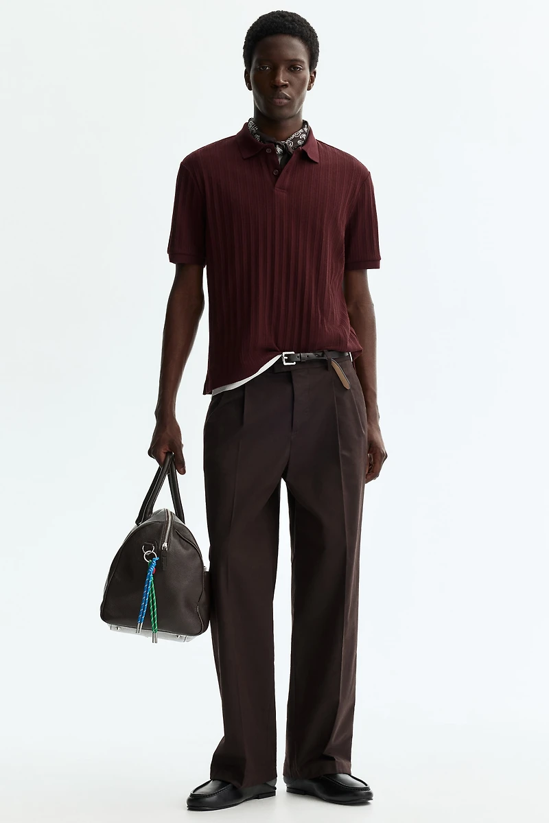 Slim-Fit Textured Jersey Polo Shirt