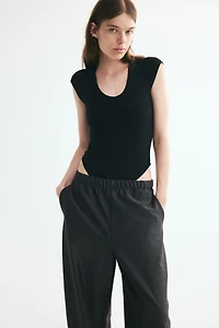 Ponte Barrel-Leg Pants