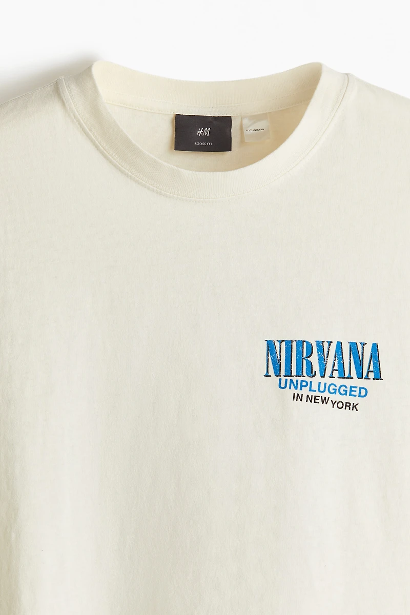 Loose Fit Vintage-Look Printed T-Shirt