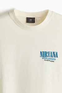 Loose Fit Vintage-Look Printed T-Shirt