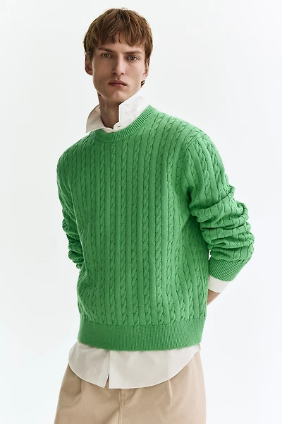 Regular-Fit Cable-Knit Sweater