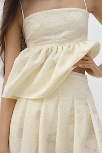 Haut péplum en tissu jacquard