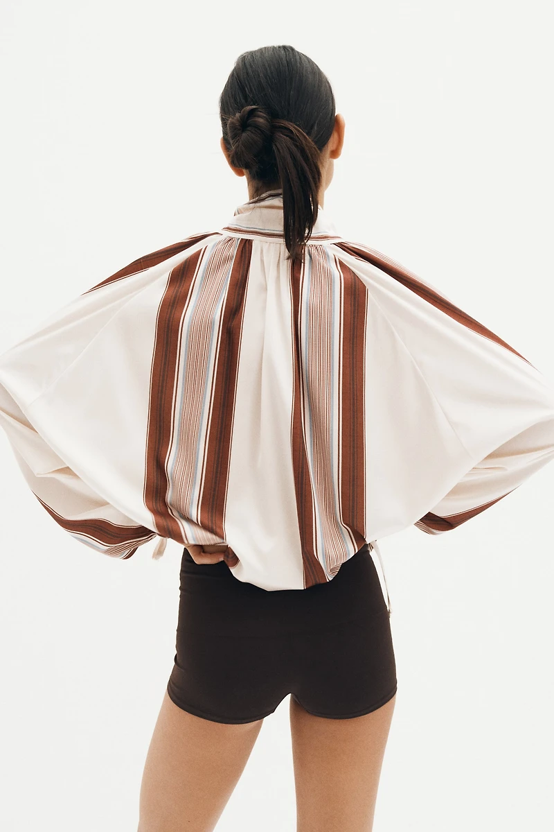 Scarf-Collar Satin Jacket