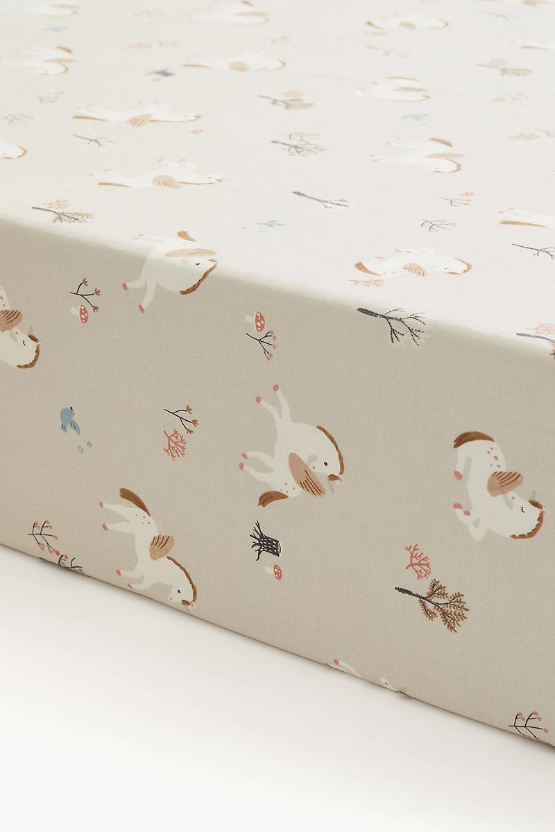 Drap-housse en coton à motif