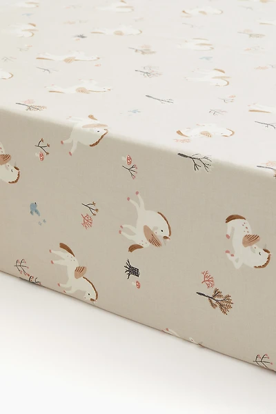 Drap-housse en coton à motif