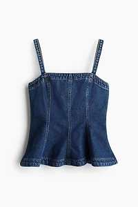 Denim Peplum Top