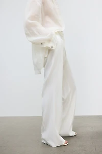 Bootcut Linen-Blend Pants