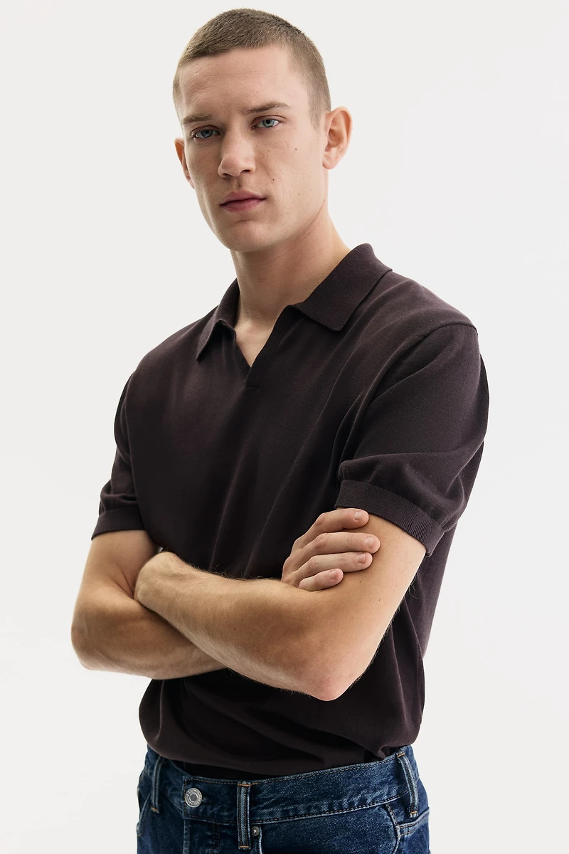 Regular-Fit V-Neck Polo Shirt