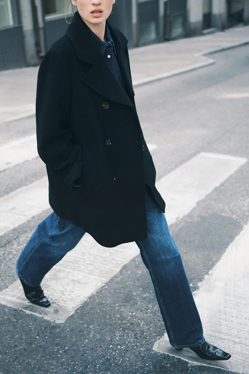 Double-Breasted Twill Coat