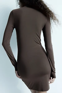 Mock Turtleneck Mini Dress