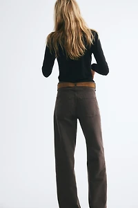 Long-Sleeved Top with Lace Trim