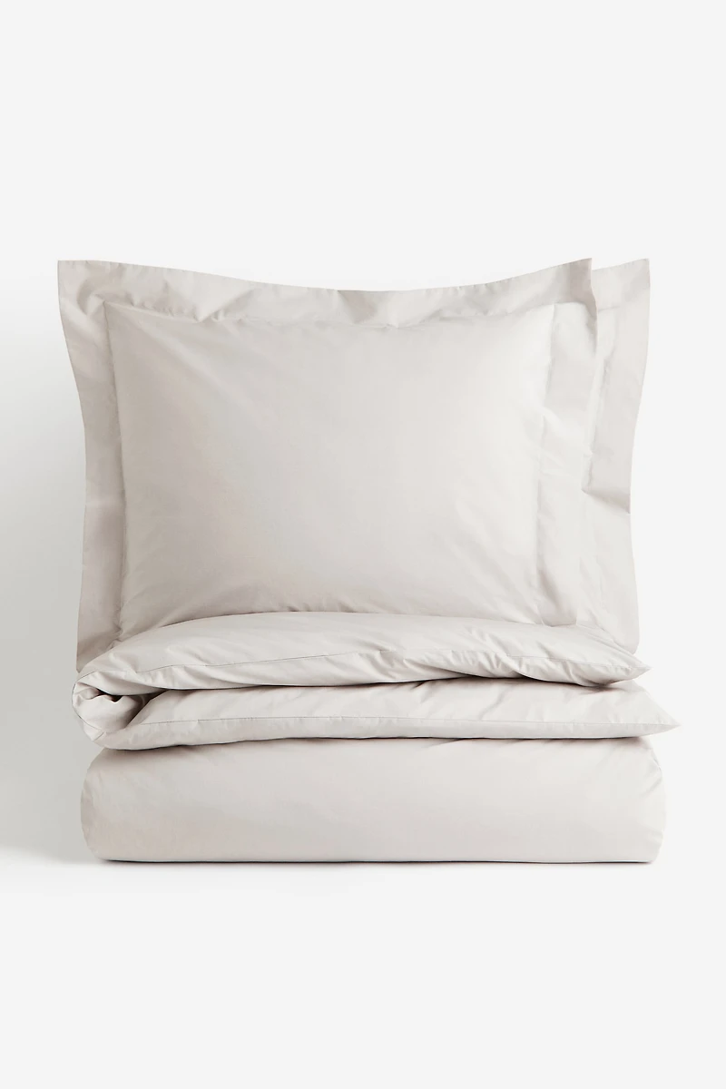 King/Queen Cotton Percale Duvet Cover Set
