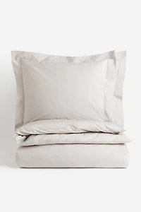 King/Queen Cotton Percale Duvet Cover Set