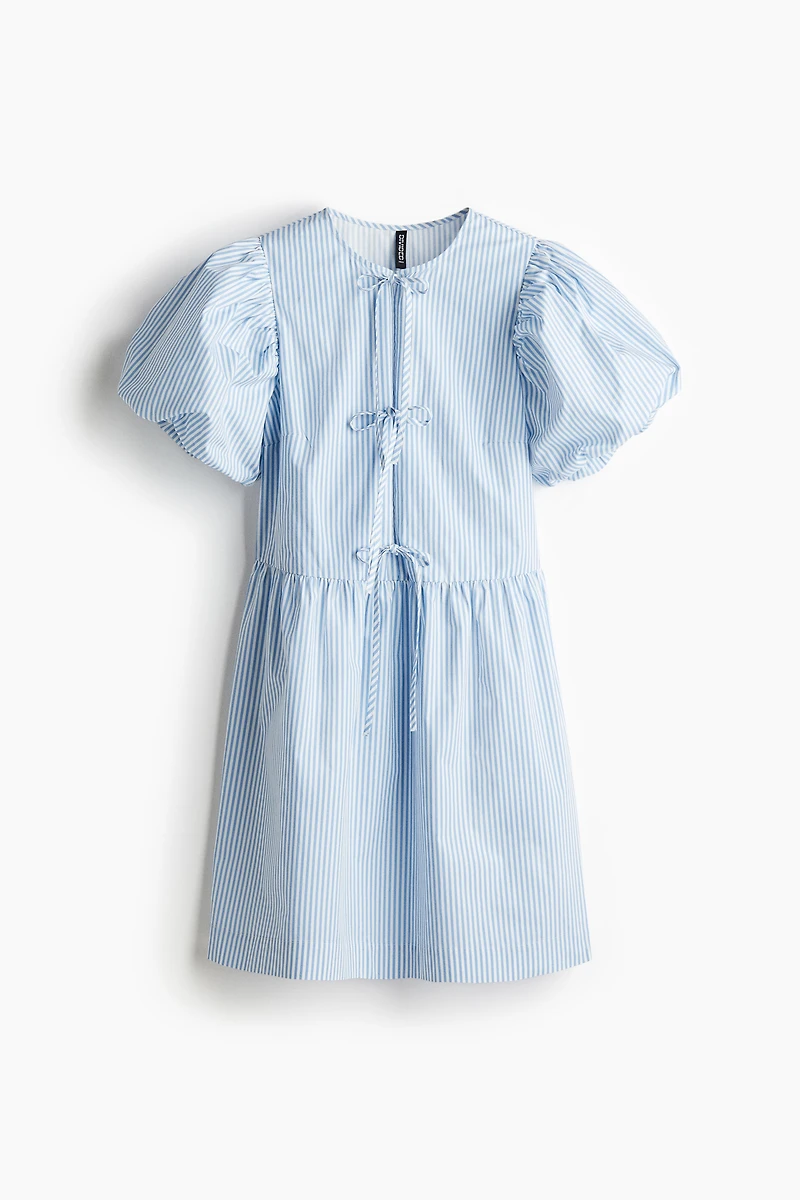Tie-Front Poplin Dress