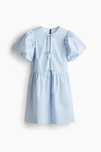 Tie-Front Poplin Dress