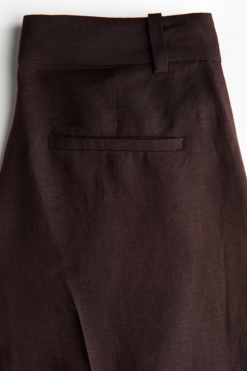 Wide-Leg Linen-Blend Culottes