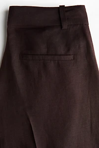 Wide-Leg Linen-Blend Culottes