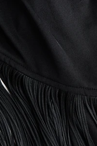 Asymmetric Dress with Fringe